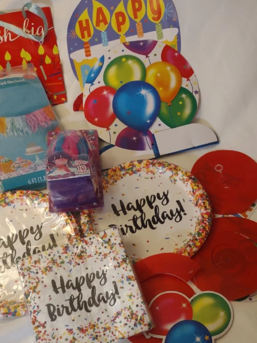 Bundle Of New Birthday Party Decorations & Goodies - Multicolor